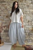Tasha Cushion Cotton Sia Barrel Pant Pearl